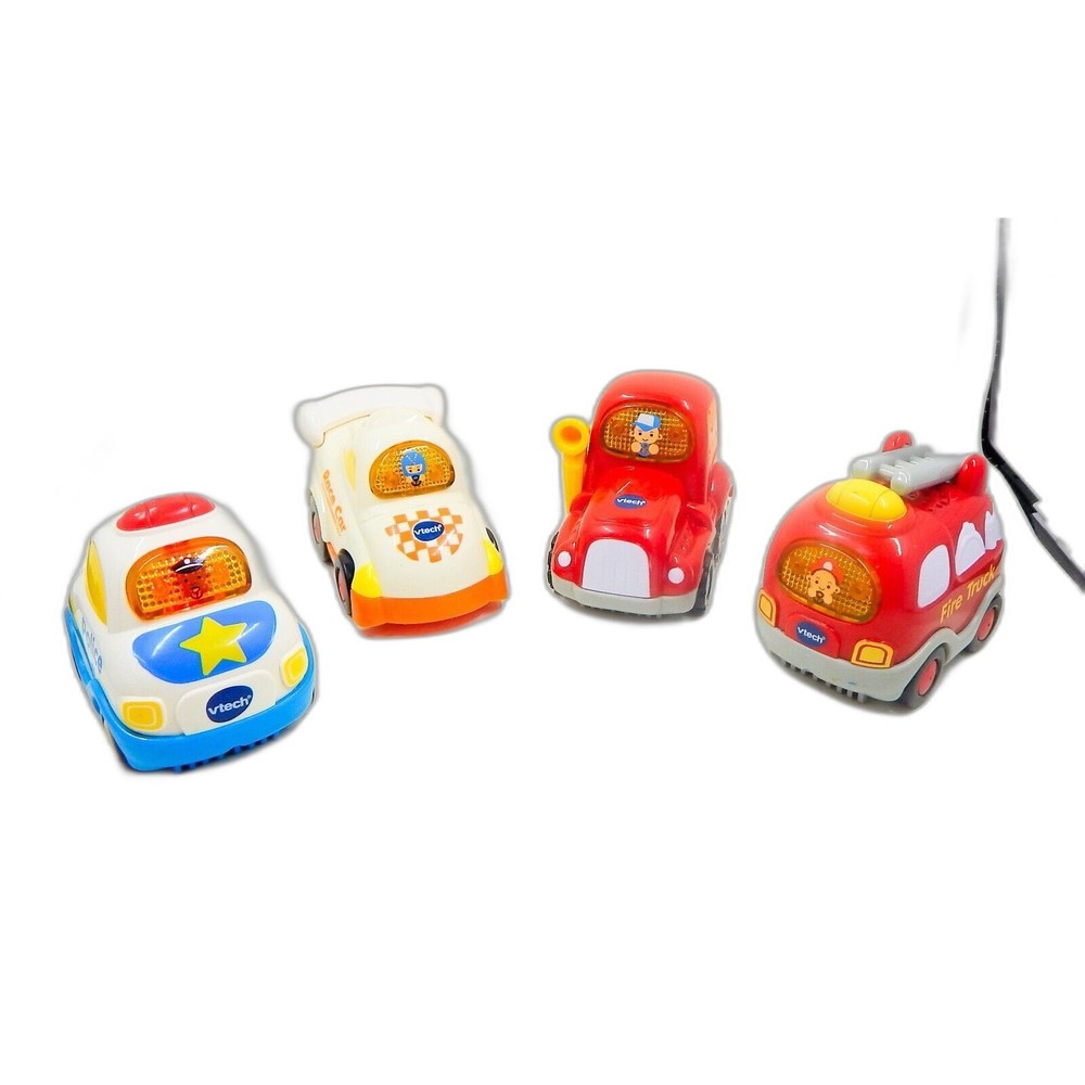 Vtech Go! Go! Smart Wheels Lights and Sounds Vehicles Lot of 4 Firetruck Police